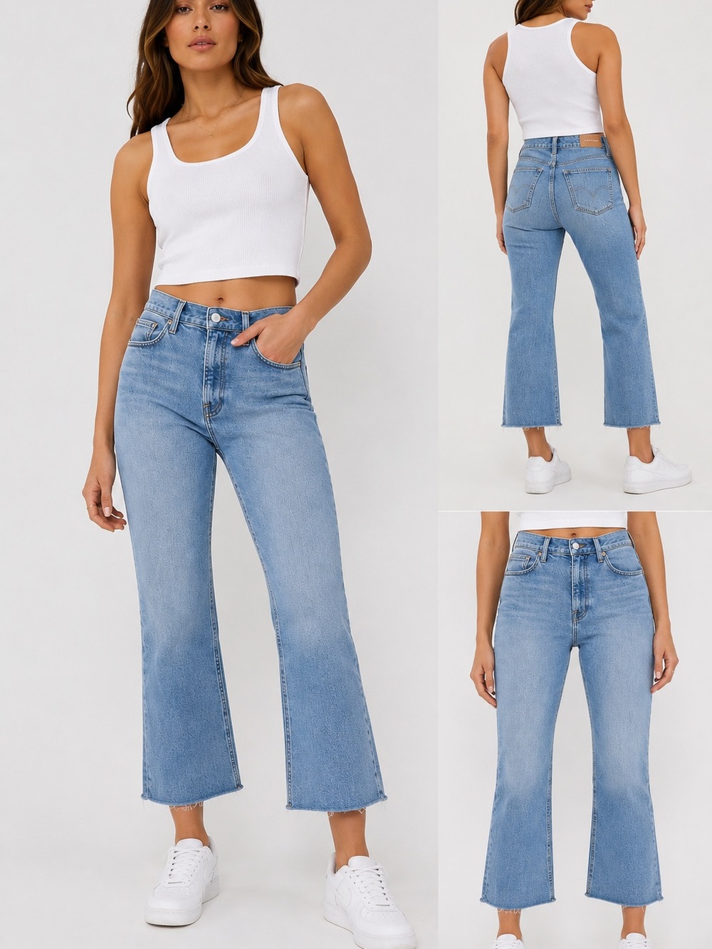 Everlane Light Blue Cropped Flare Jeans
